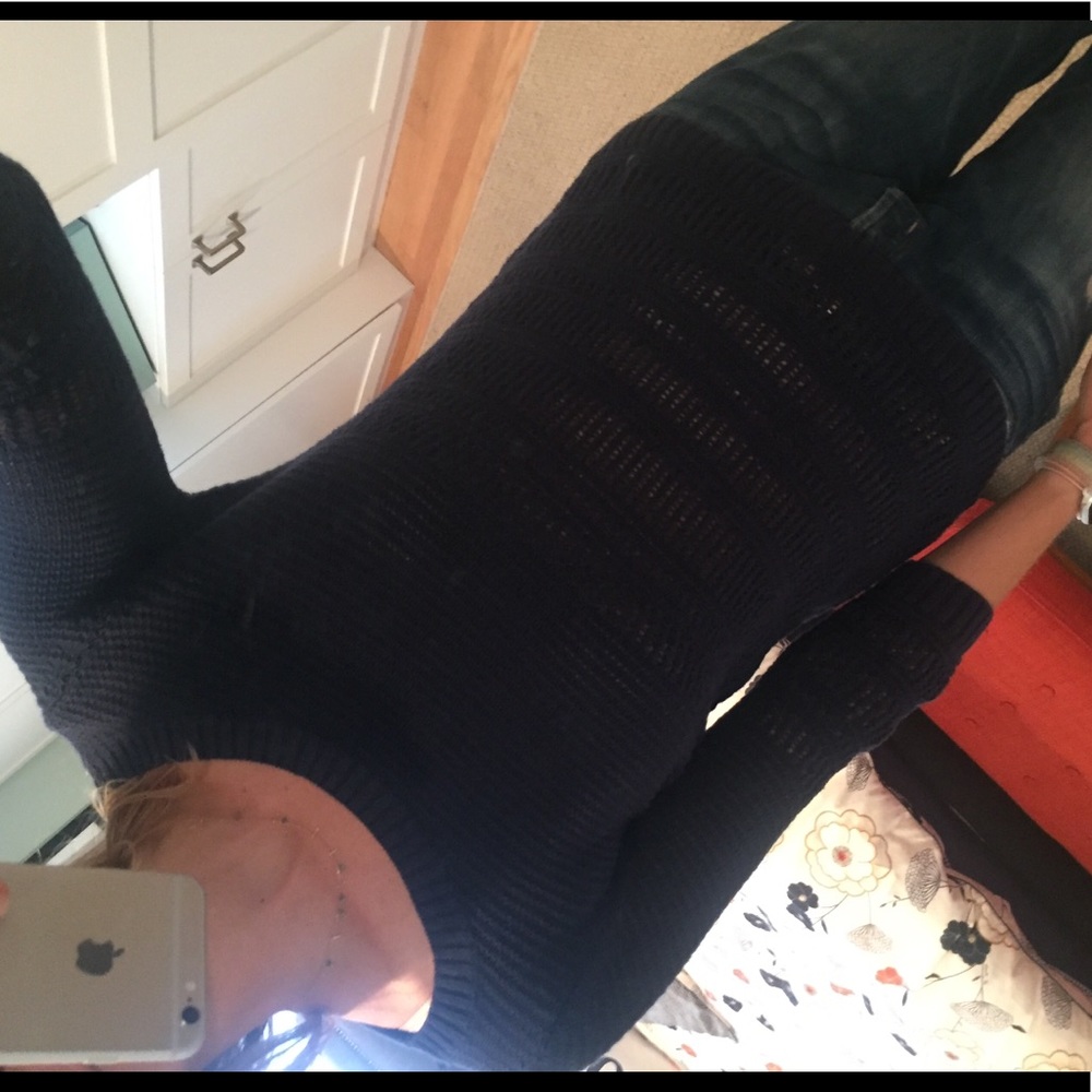 Navy crocheted banana Republic sweater, xs